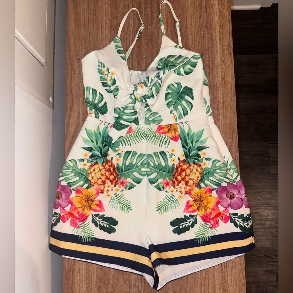 Floral Pineapple Womens Romper